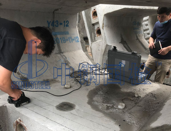 佛山地體2號(hào)線節(jié)段梁缺陷檢測(cè)現(xiàn)場(chǎng)