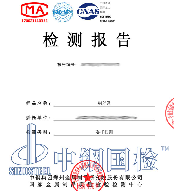 鋼絲繩試驗(yàn)報(bào)告