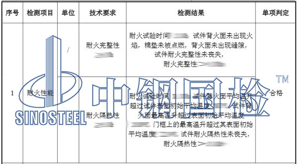 防火隔斷檢測項目結(jié)果