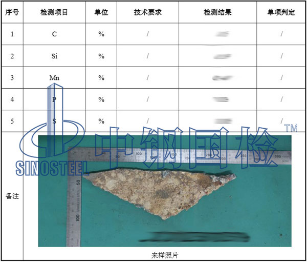 建筑材料鋼材檢測項目結(jié)果