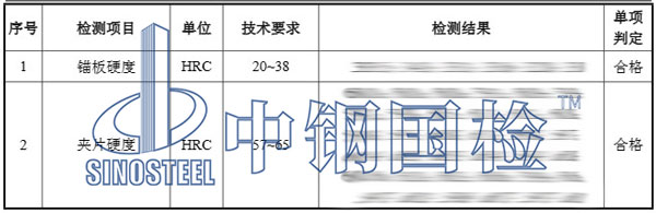 金屬材料硬度檢測結(jié)果