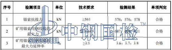 錨索拉拔檢測項目結(jié)果