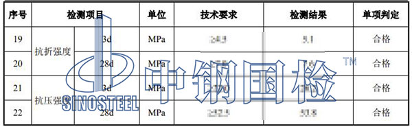 普通硅酸鹽水泥項目結(jié)果