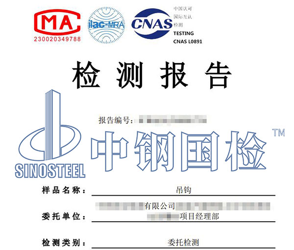 吊鉤檢測報(bào)告