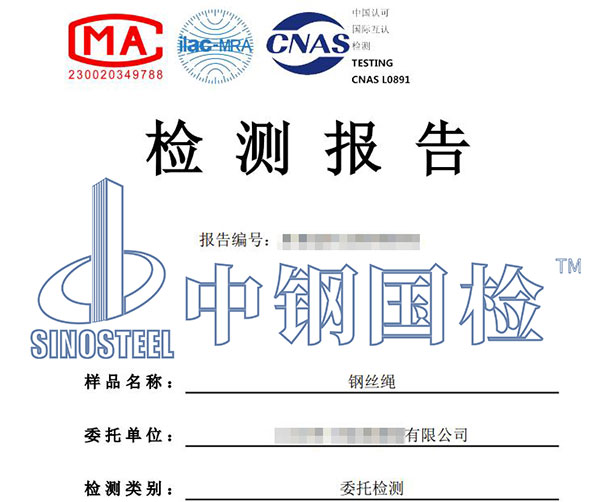 鋼絲繩檢驗(yàn)報(bào)告
